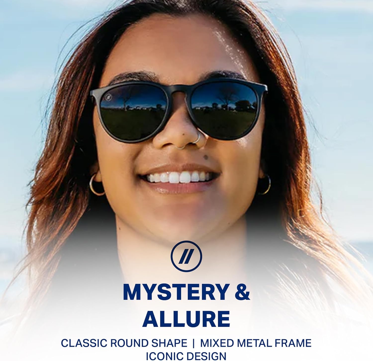 Blenders Eyewear North Park – Polarized Sunglasses – Classic Shape, Mixed Metal Frame – 100% UV Protection – For Men & Women