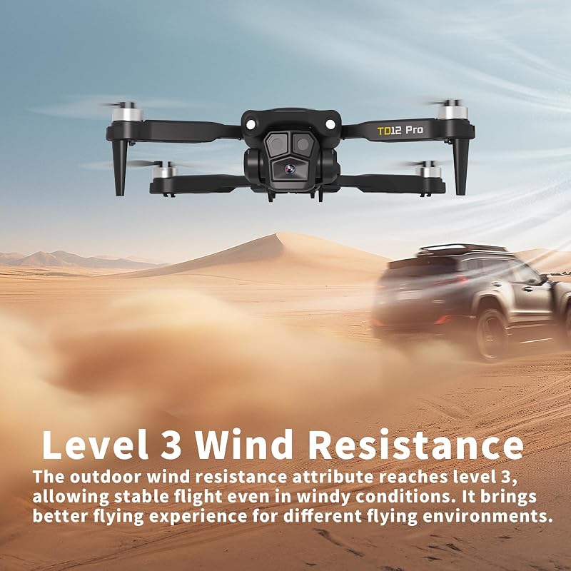 Toladrone TD12Pro FPV Drón 1080P Kamerával - Kefementes Motorral, Optikai Pozicionálással, 90° Állítható Kamerával, Kezdőknek és Haladóknak