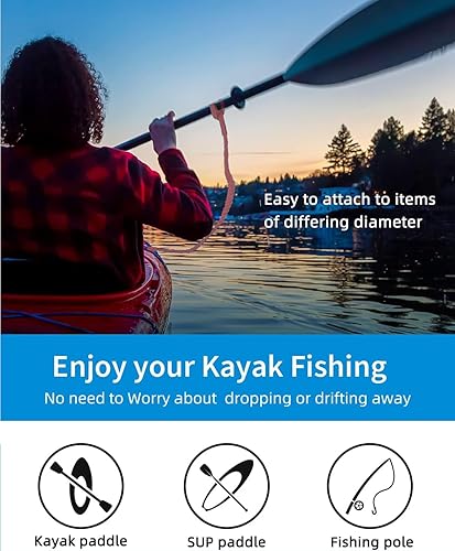 Vista 25 de OCEANBROAD Correa elástica para remo de kayak, cuerda para SUP, kayak, canoa, caña de pescar, de 4 a 7 pies Verde