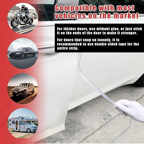 Miniatura 5 de Ziciner Protectores de borde de puerta de automóvil, 16 pies (16.4 ft), protector de sello de goma con forma de U, protección de moldura de entrada