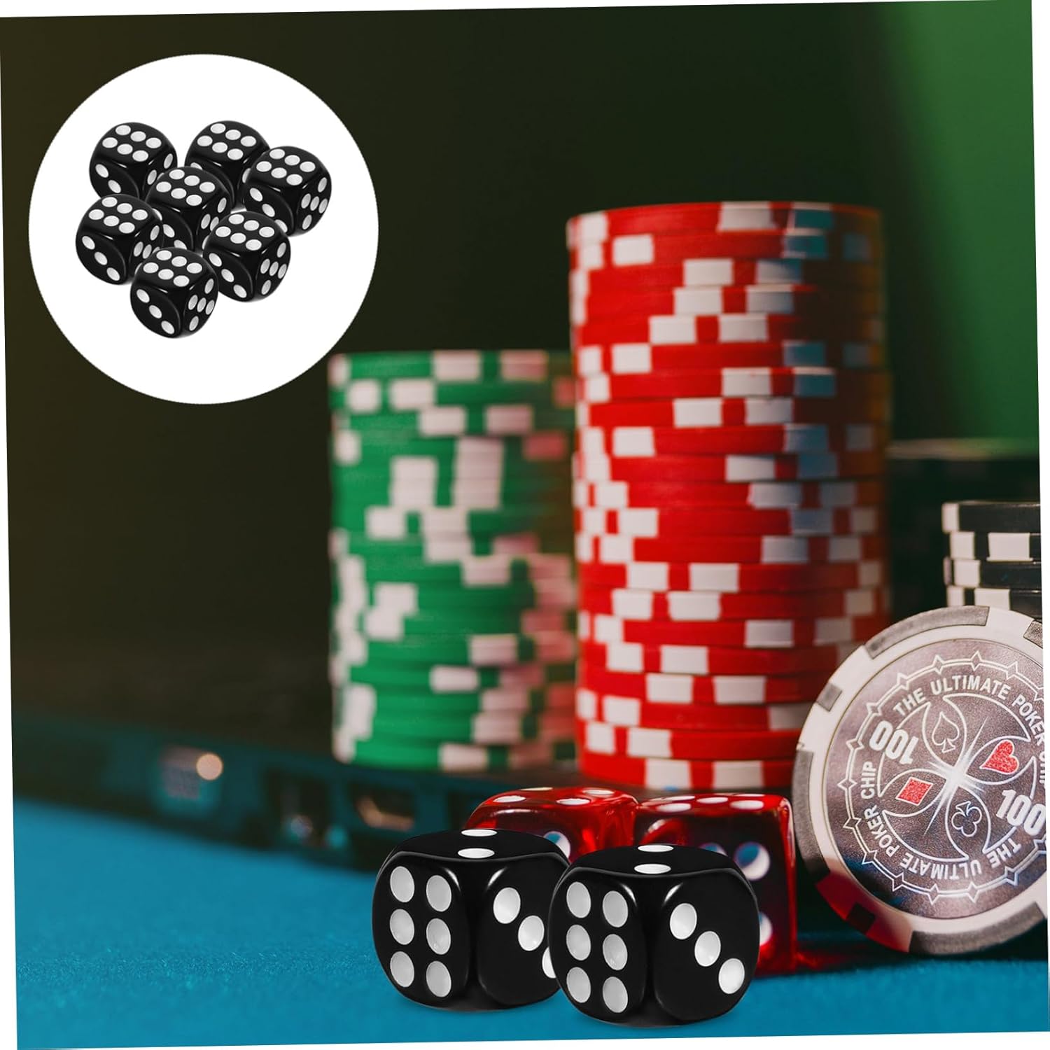 5sets 50pcs Acrylic Dice Sided Game Props for Board Games Parties and Gatherings and Compact Gaming Accessories for Enhanced Play Experience 50pcs*5