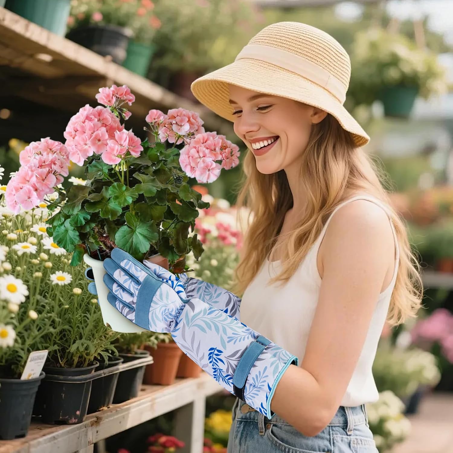 Gardening Gloves for Women Thicken Thorn Proof Women garden gloves, Long Forearm Protection for Yard and Outdoor Work