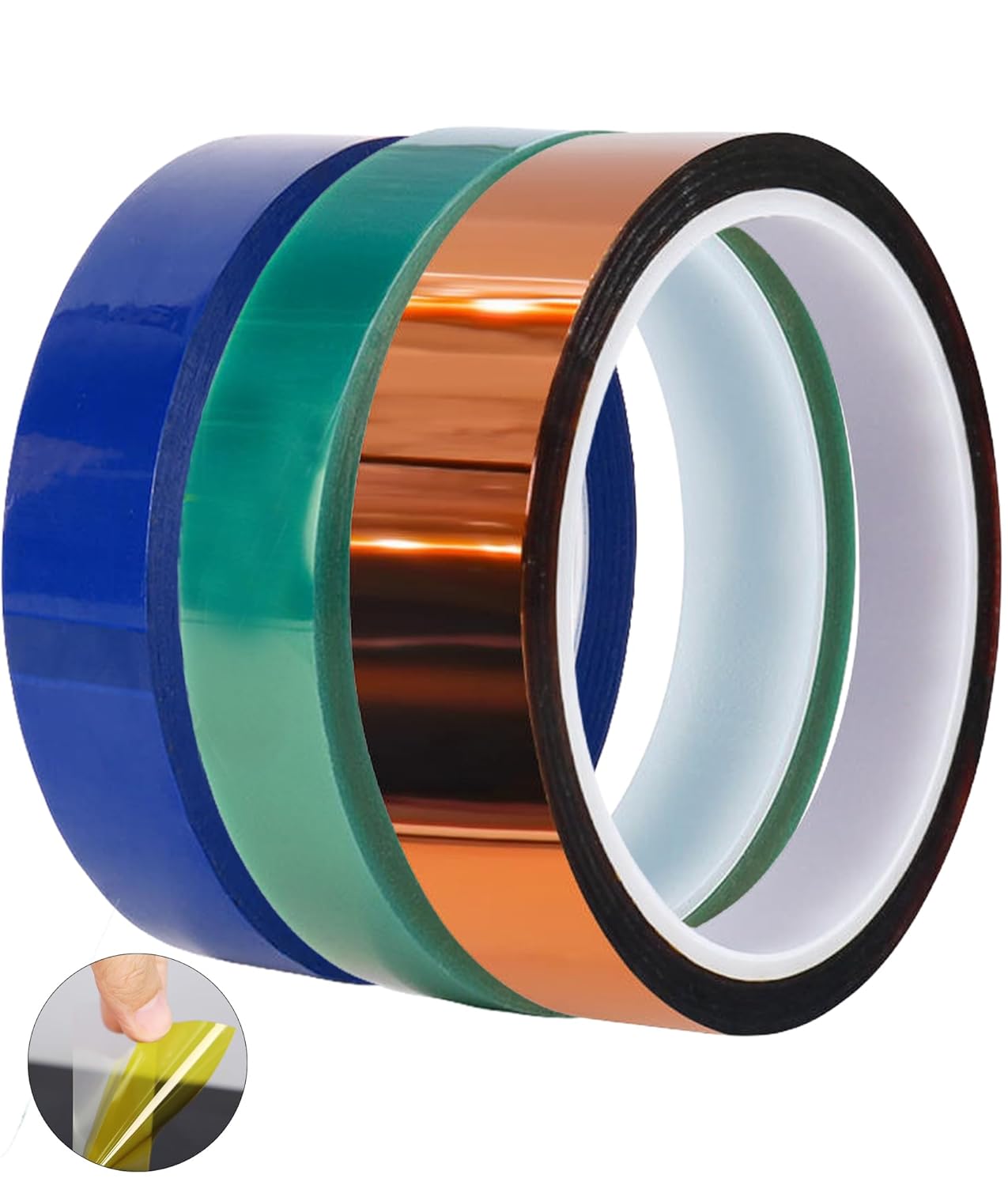 Heat Tape for Sublimation,3 Rolls 20mmX33m(108ft),Heat Resistant Tape for High Temperature,Heat Transfer Adhesive Tape,Sublimation Tape,No Residue(3 Colors)