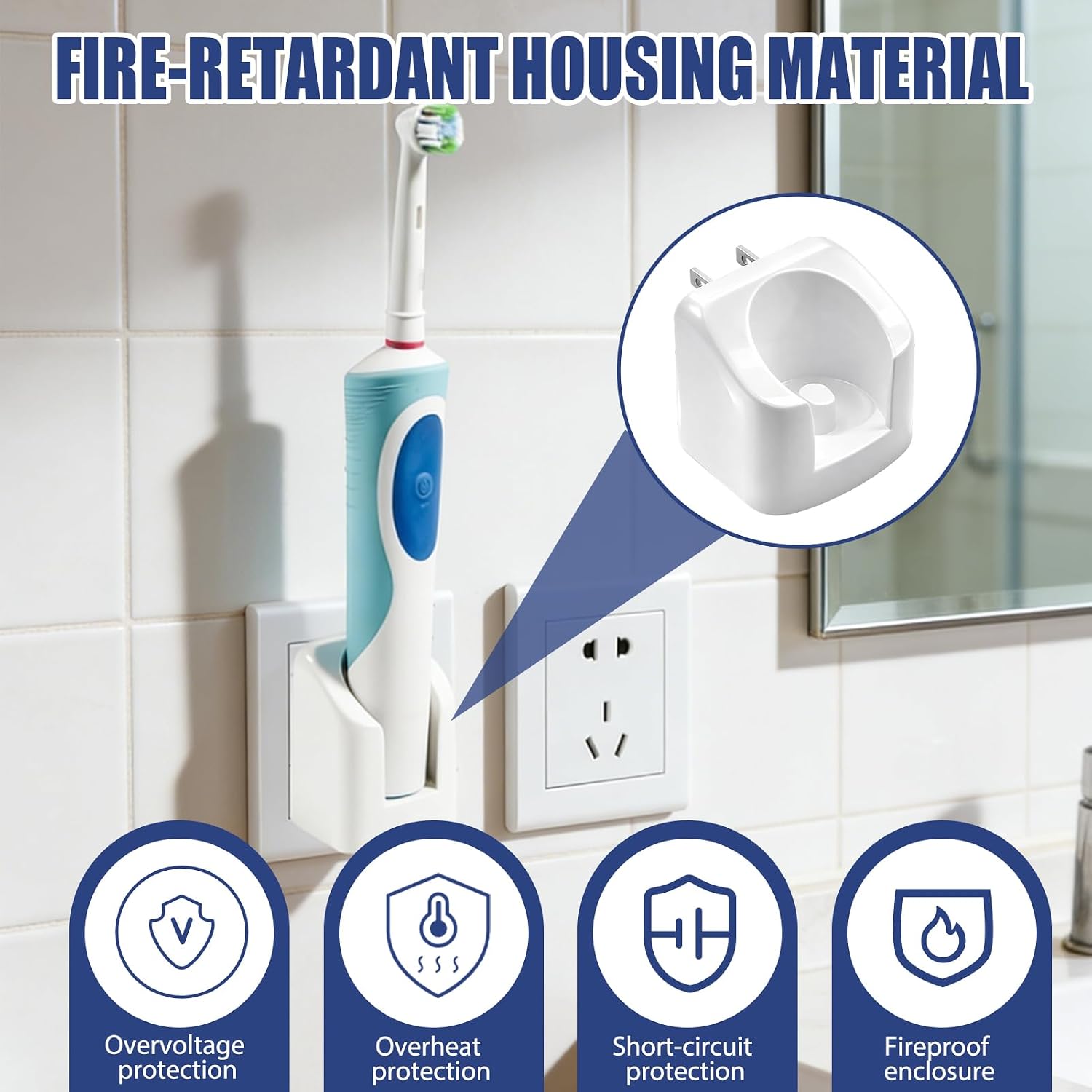 Wall Charger for Oral B Electric Toothbrush, Wireless Clutter Free