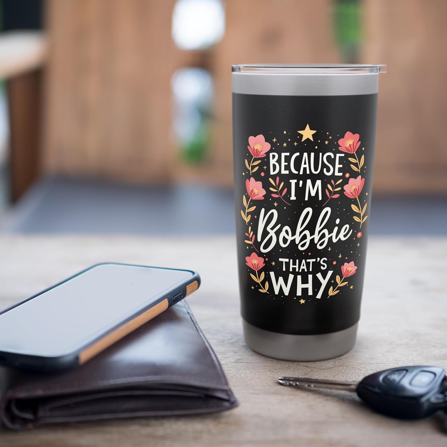 Women Because I'm Bobbie That's Why Woman Stainless Steel Insulated Tumbler - Image 7