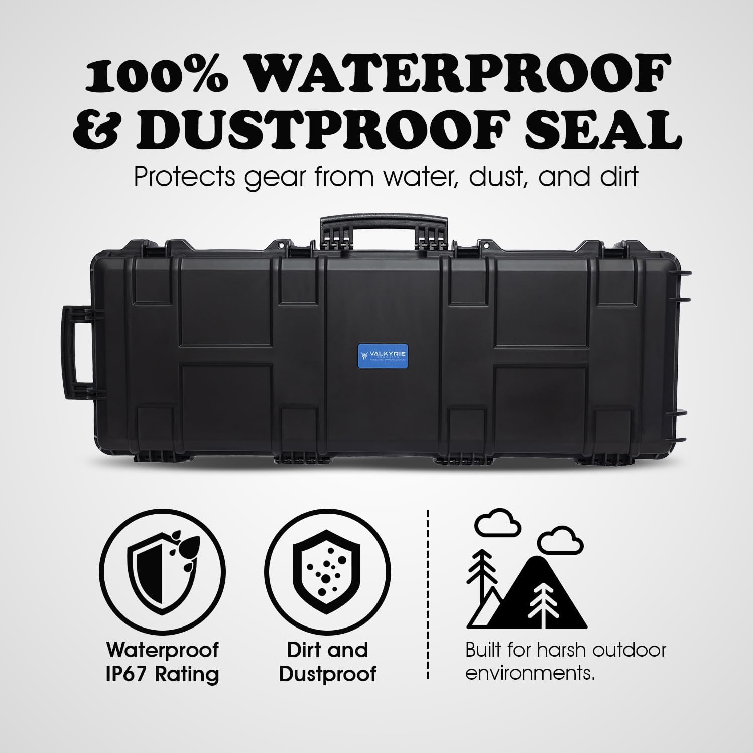 Valkyrie Waterproof Rifle Case with Custom-Fit Pre-Cut Foam for Pistol, .223 & 5.56 Magazine - TSA Approved Rifle Hard Case with Foam, Impact Resistant, Waterproof - Secures Gun Storage and Transport