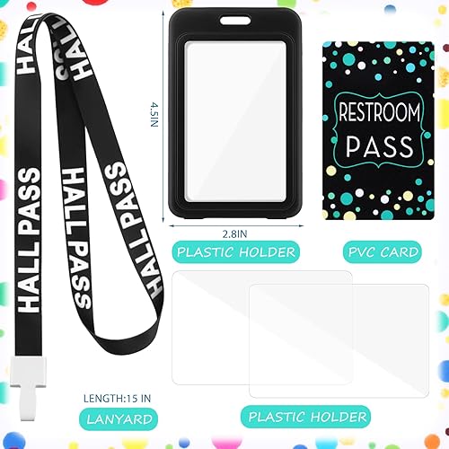 Miniatura 2 de Tatuo Juego de 16 cordones para pases de pasillo, pases de tarjeta, pases verticales para baño, baño, regalo irrompible para profesores, enfermeras,