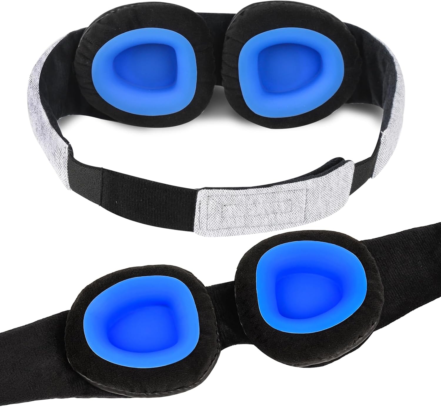 Grayish White Sleep Mask for Dry Eyes, 100% Blackout Hydrating Sleep Goggles, Adjustable Strap Moisture Goggles for Dry Eye Night, Soft Reusable Eye Mask for Sleeping
