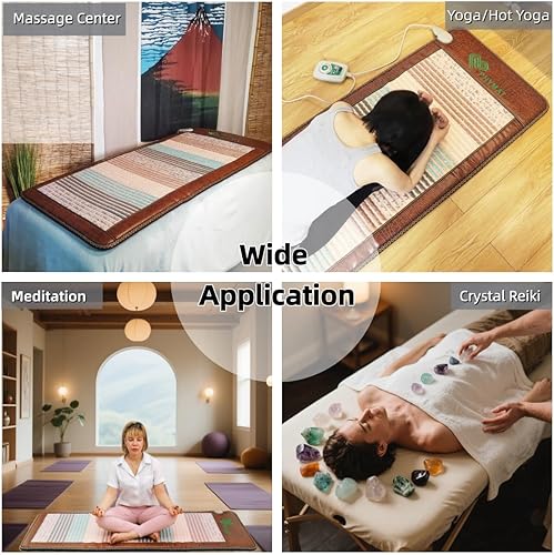Miniatura 8 de PHYMAT Almohadilla térmica de infrarrojos lejanos para la espalda, tapete infrarrojo de cuerpo completo, tapete de amatista, alfombrilla de cristal