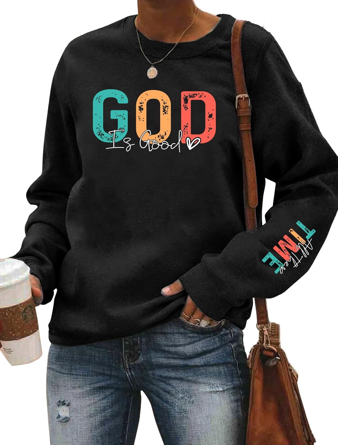 God is Good Sweatshirt Women: Christian Sweatshirts Jesus Religious Pullover Bible Verse Inspirational Tops - Image 4