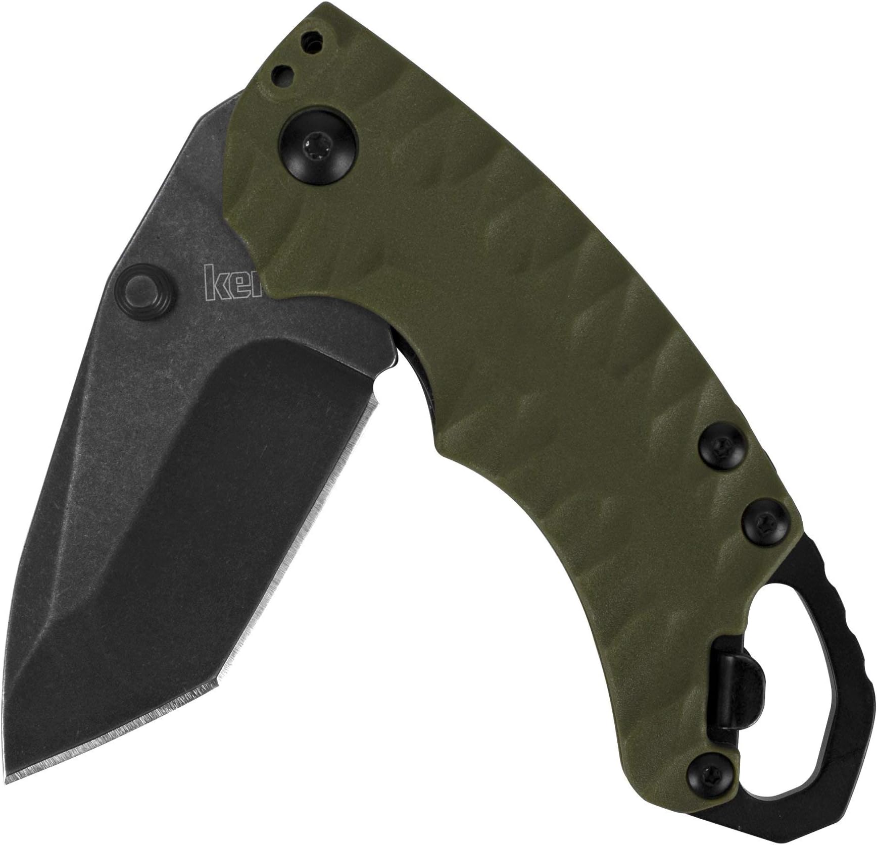 Kershaw Shuffle II Olive Multifunction Folding Pocket Knife (8750TOLBW), 2.6 In. 8Cr13MoV Stainless Steel Tanto Blade with Blackwash Finish and Reversible Pocketclip; 3 oz