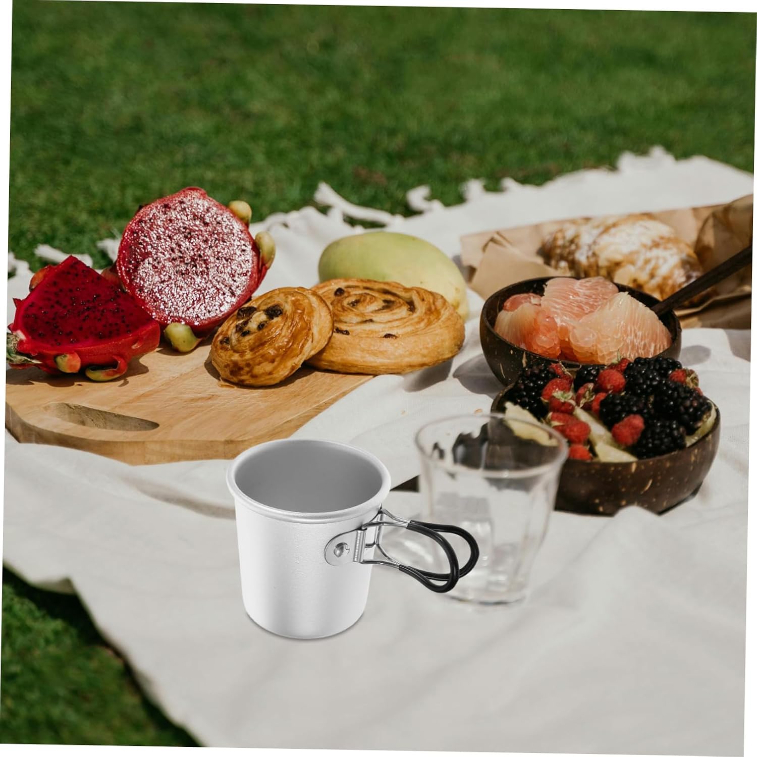 2pcs Portable Collapsible Aluminum Alloy Camping Mugs Multiuse Drinking Cups for Outdoor Activities Travel Bbqs and Picnics Easy to Clean Lightweight Design