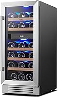 Vista 1 de Yeego Refrigerador de Vino - Refrigerador de Vino de Doble Zona de 15 Pulgadas con Capacidad para 28 Botellas, 40-65°F Refrigerador de Vino