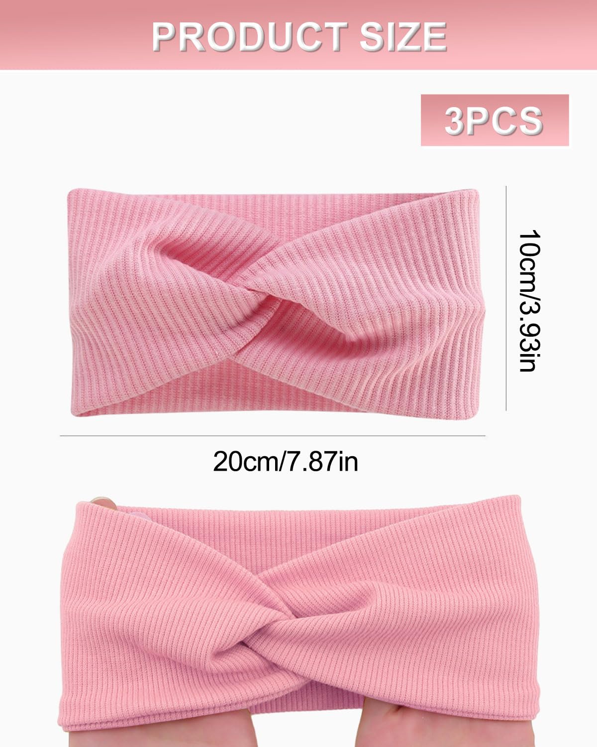 3pcs fasce capelli bambina，fasce capelli neonata，cerchietto capelli bambina，Fasce Ragazze Nylon Elasticizzato Accessori per Capelli Fatti Mano per Neonati Bambini Bambine (marrone+rosa+beige)