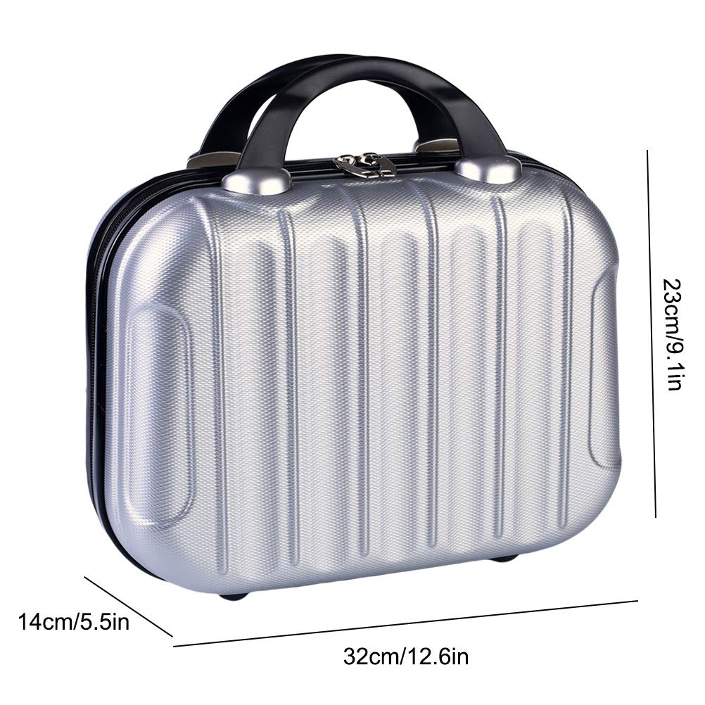 Kosmetyczka 35 cm, przenośny organizer podróżny, z elastycznymi paskami i podstawą odporną na zarysowania do kosmetyków, makijażu, podróży, Srebrny, Wspólne
