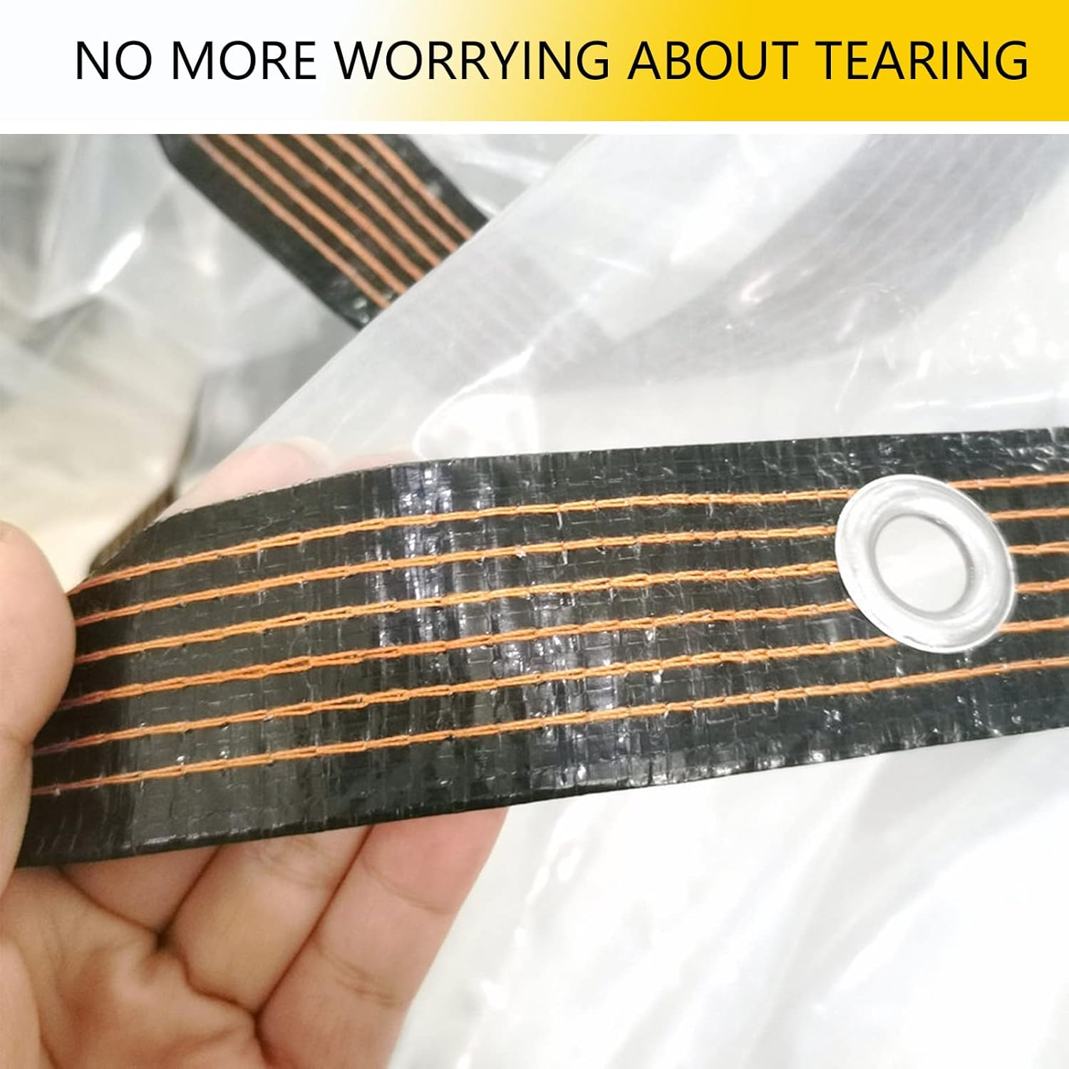 Clear Tarpaulin Waterproof with Reinforced Grommets PE Transparent Tarpaulin Tarp Sheet Cover Clear Ground Sheet for Garden Furniture Plants