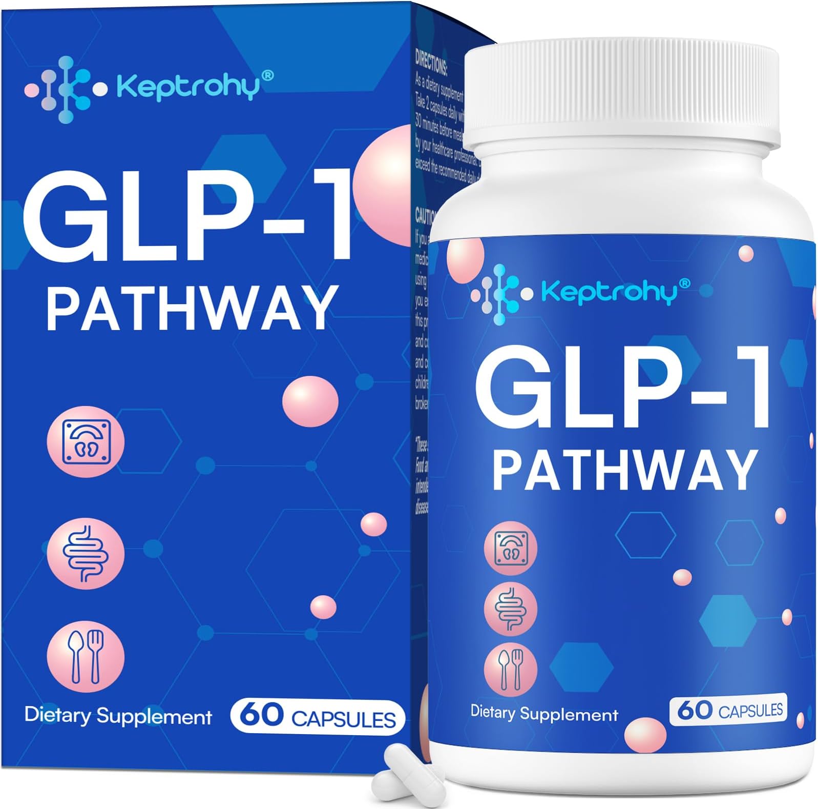 GLP-1 Pathway Supplement | Natural GLP-1 Pathway Supplement for Men & Women, Take Before Meal - 1 Bottle