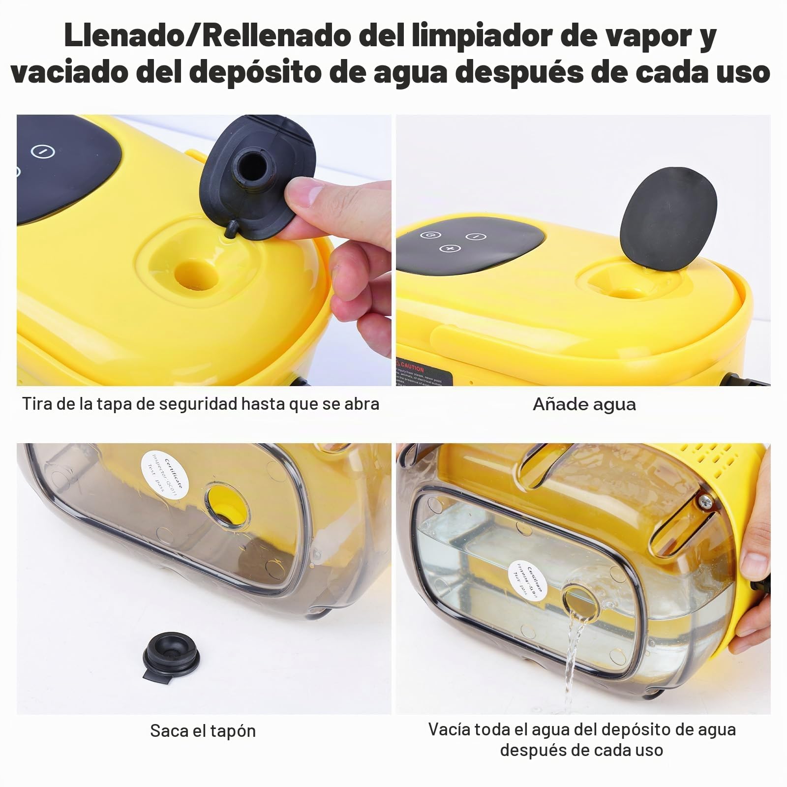 Vaporeta Limpieza Hogar Potente 2500W, 3 Bar, 6 Niveles,Depósito 1100ml, | Limpiador a Vapor de Mano 12 Accesorios,Vaporeta para Cocina Baño Sofá Coche