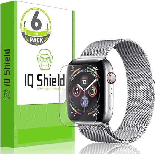 Amazon.com: Protector de pantalla para Apple Watch Series 4 (1.575 in)  (máxima cobertura) (6 unidades), IQ Shield LiQuidSkin Full Coverage  Protector de pantalla para Apple Watch Series 4 (1.575 in) HD Clear