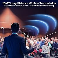 Vista 7 de Micrófono de Karaoke Inalámbrico, Sistema de Micrófono Dinámico UHF Universal Profesional con Receptor, Micrófonos Inalámbricos de Mano para Canto