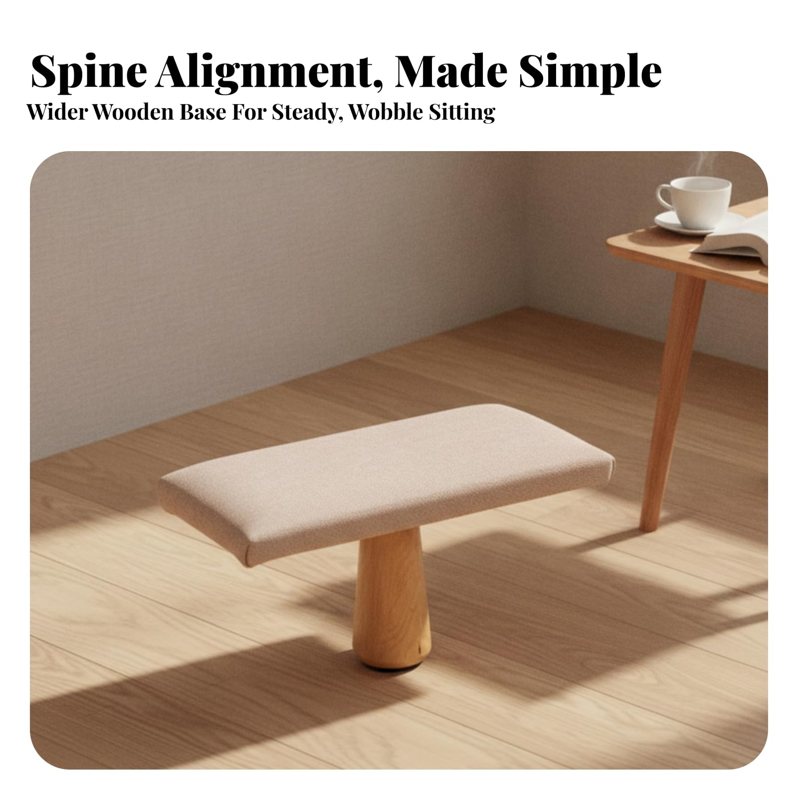 Gralara Banco Meditación con Cojín Resistente | Compacto, Banco para Arrodillarse, Ligero, Mueble, Casa, Gris, L