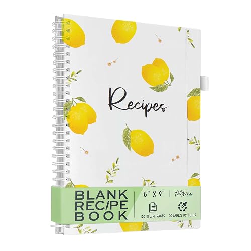 OUTSHINE 6 x9 Lemons Hardcover Recipe Binder, Blank Recipe Binder