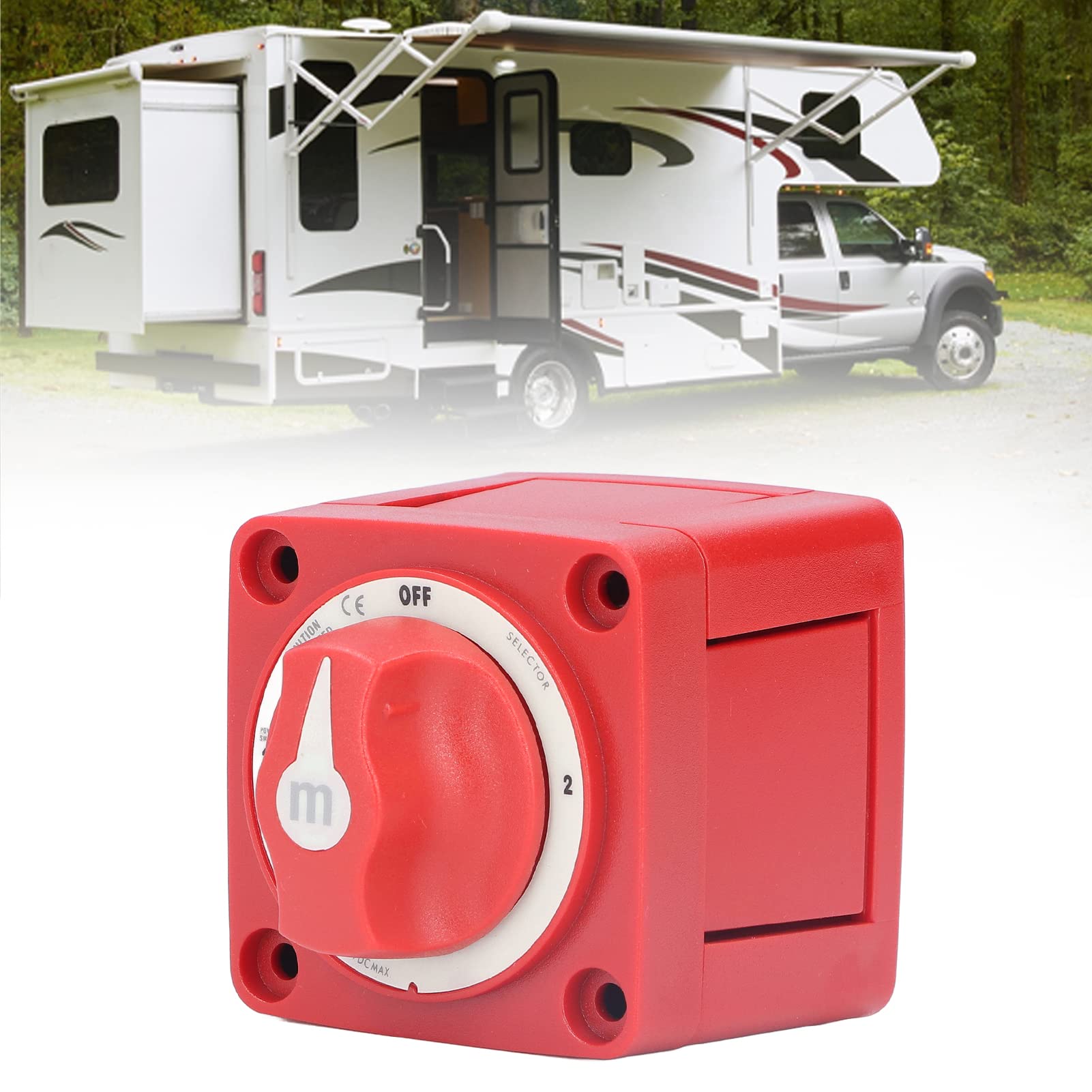 300A Battery Disconnect Isolator Switch, Powerful Marine Cut Off Switch for Boat RV, ABS Plastic Red Copper, 1 Pack