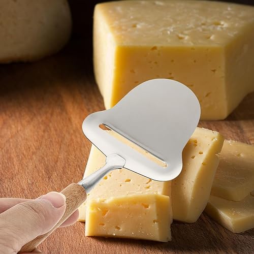 Miniatura 8 de Cortador de queso de acero inoxidable Plano Cuchillos de queso cortador de queso Servidor de afeitar con mango de madera para cocina