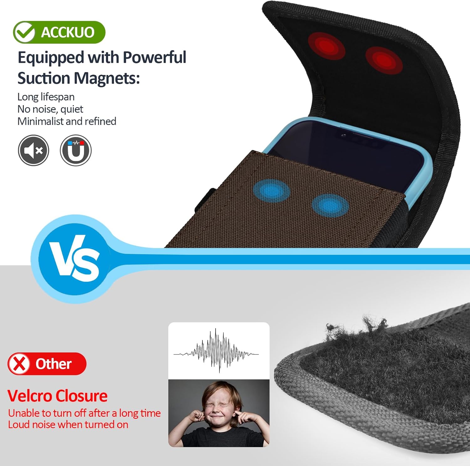 Phone Holster for Belt with Metal Clip and Magnetic Closure Compatible with iPhone 16/15/14/13/12 Pro and Non-Pro, Galaxy S25 S24 S23 S22 for Everyday Protection, M-Coffee - Image 5