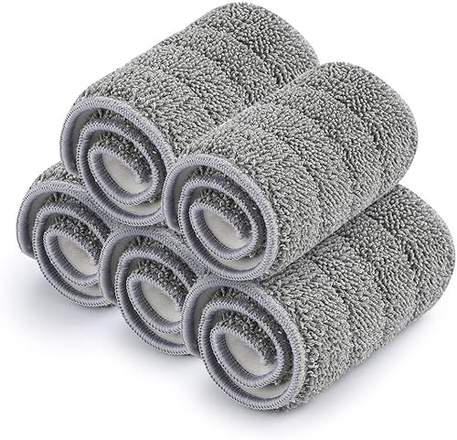 Cabezales de repuesto para trapeador de microfibra a prueba de balas, paquete de 5 almohadillas lavables para limpieza de suelos compatibles con