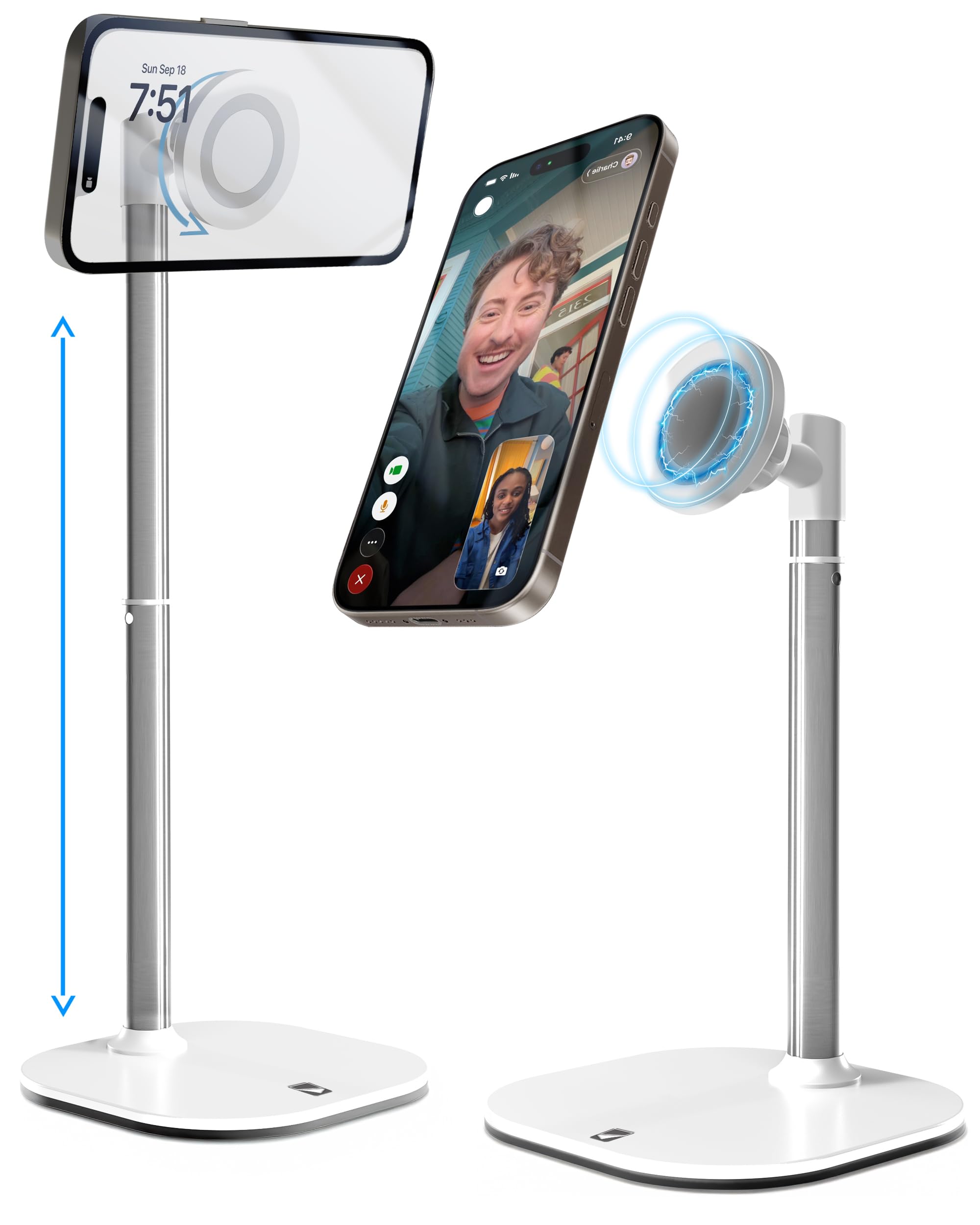 Cooper Cases MagStand | magsafe スタンド スマホスタンド マグネット iphone スタンド 高さ調節 マグセーフ マグネット 式 磁石 magnet 携帯 スマホ ホルダー アーム iPhone 17 (Pro Max)16/15/14/13/12 対応 (クリームホワイト)
