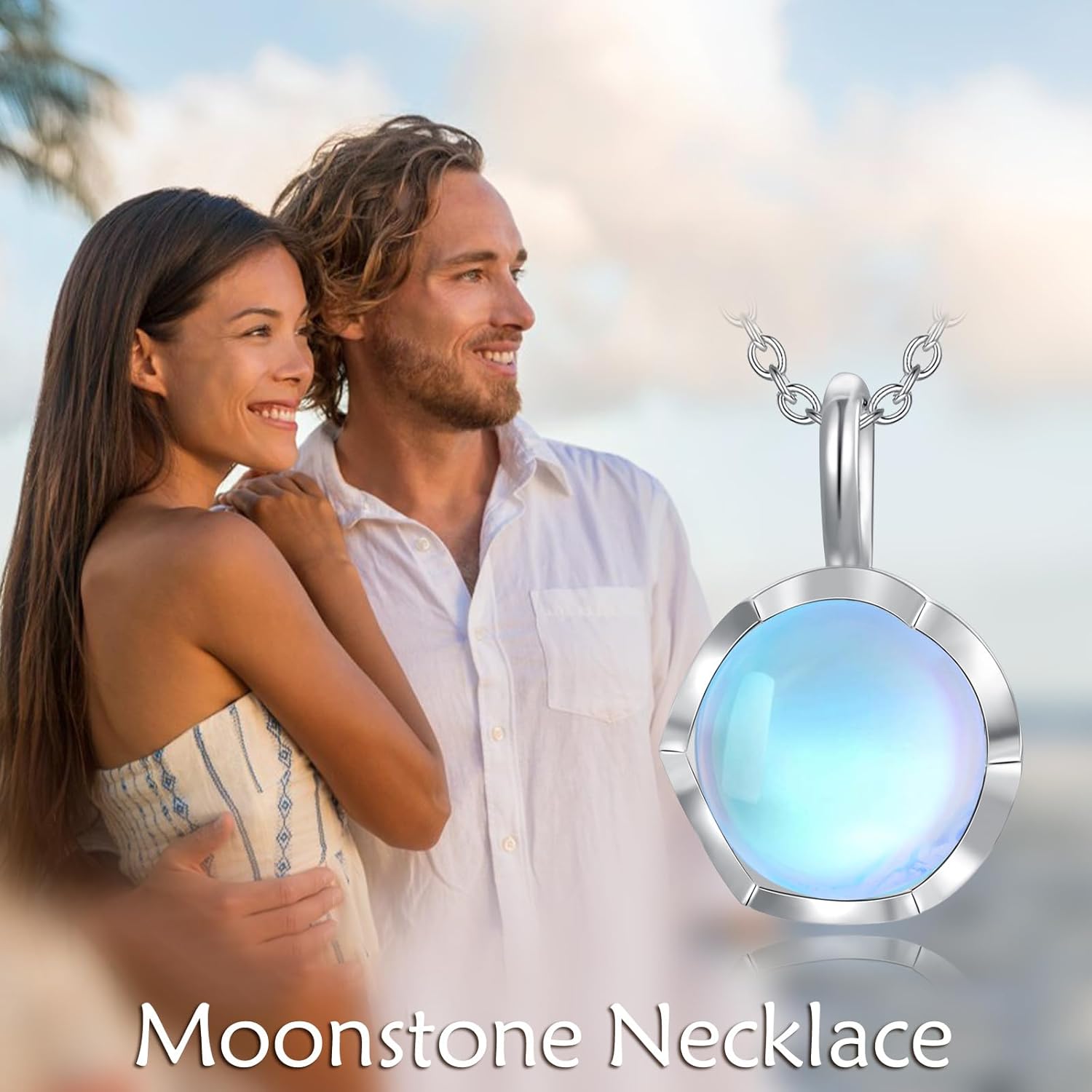 YAFEINI Moonstone Necklace for Women 925 Sterling Silver Moonstone Neckalce Pendant Jewelry Gifts for Women - Image 5