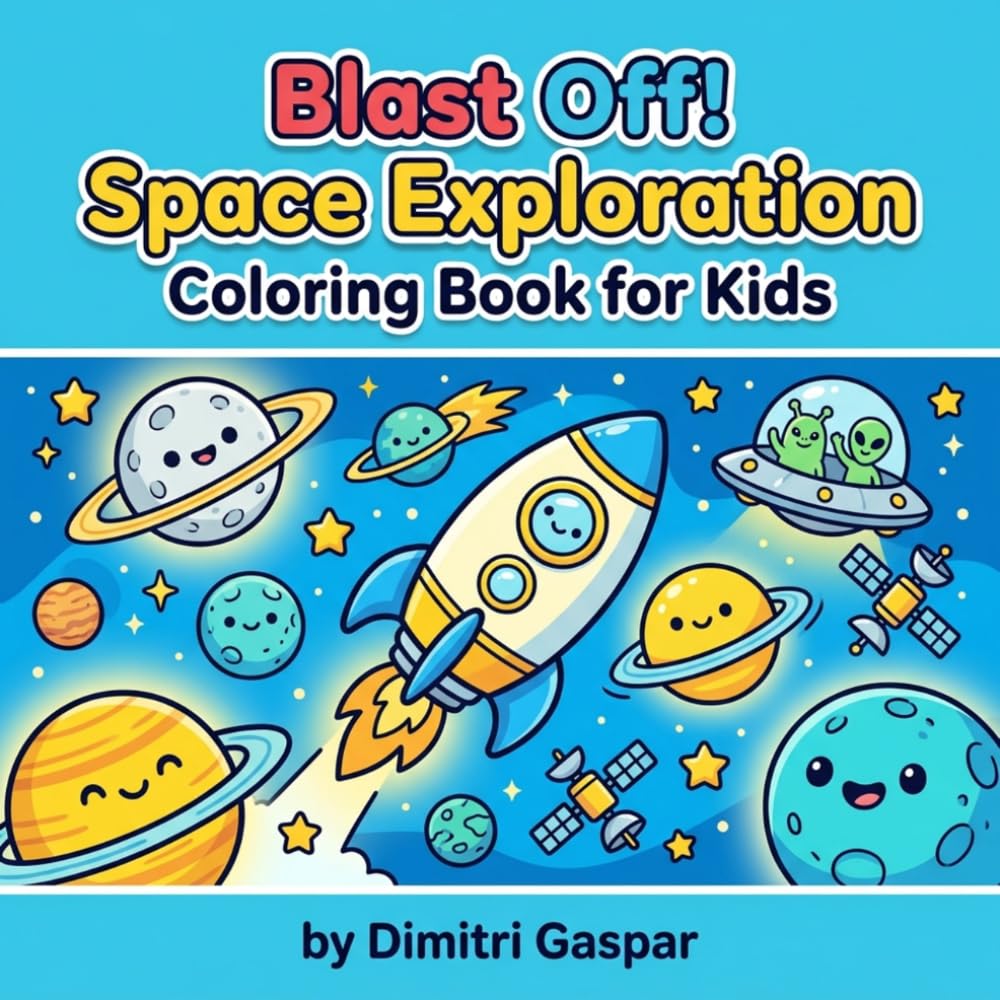 Blast Off! Space Exploration Coloring Book for Kids