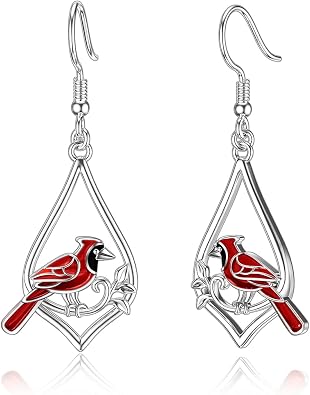925 Sterling Silver Bee/Hummingbird/Cardinal/Giraffe Drop Dangle Earrings Jewelry Gifts for Women Friends