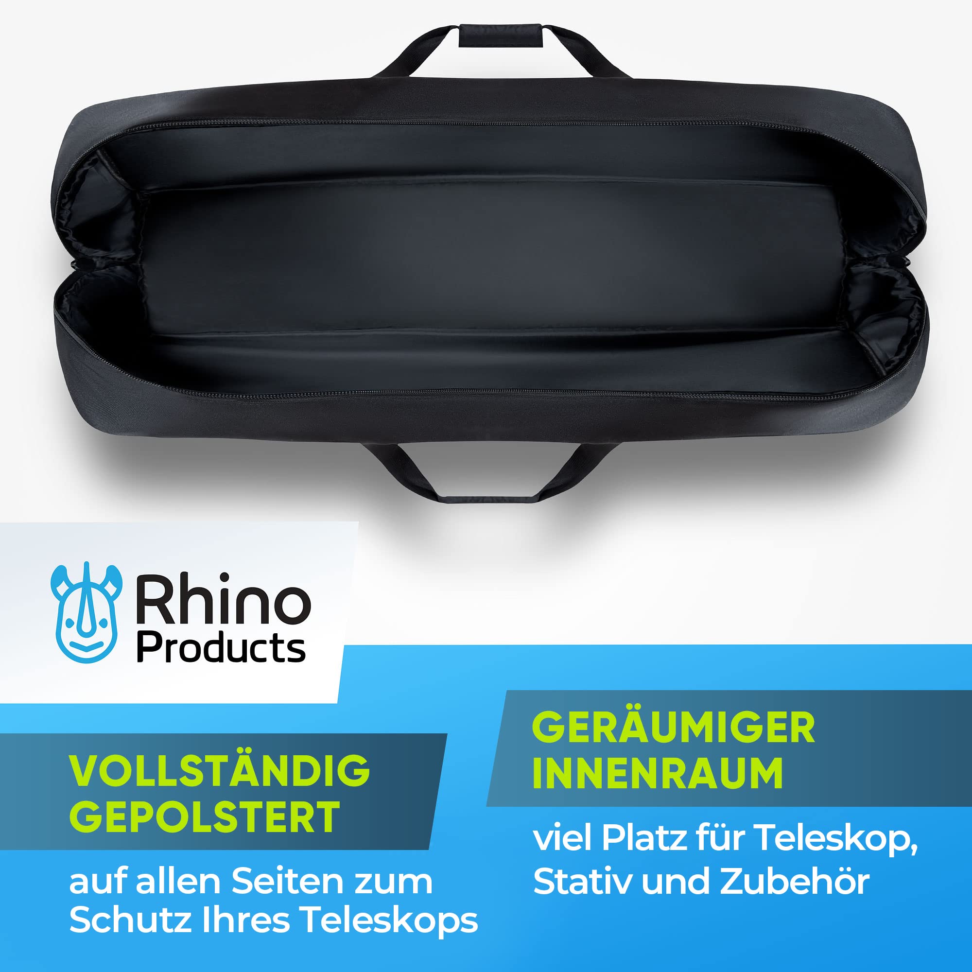 Mehrzweck-Teleskoptasche, stoßdämpfende Teleskop-Tragetasche mit verstellbarem Schultergurt und extra Stauraum, wasserabweisend (99x31x31 cm)