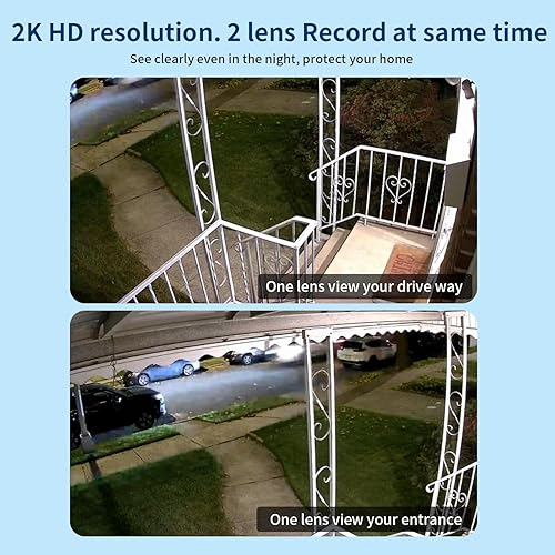 Miniatura 4 de Cámara de seguridad WiFi de doble lente al aire libre, seguimiento automático al aire libre 5G2.4G PTZ, cámara de sistema de vigilancia de seguridad