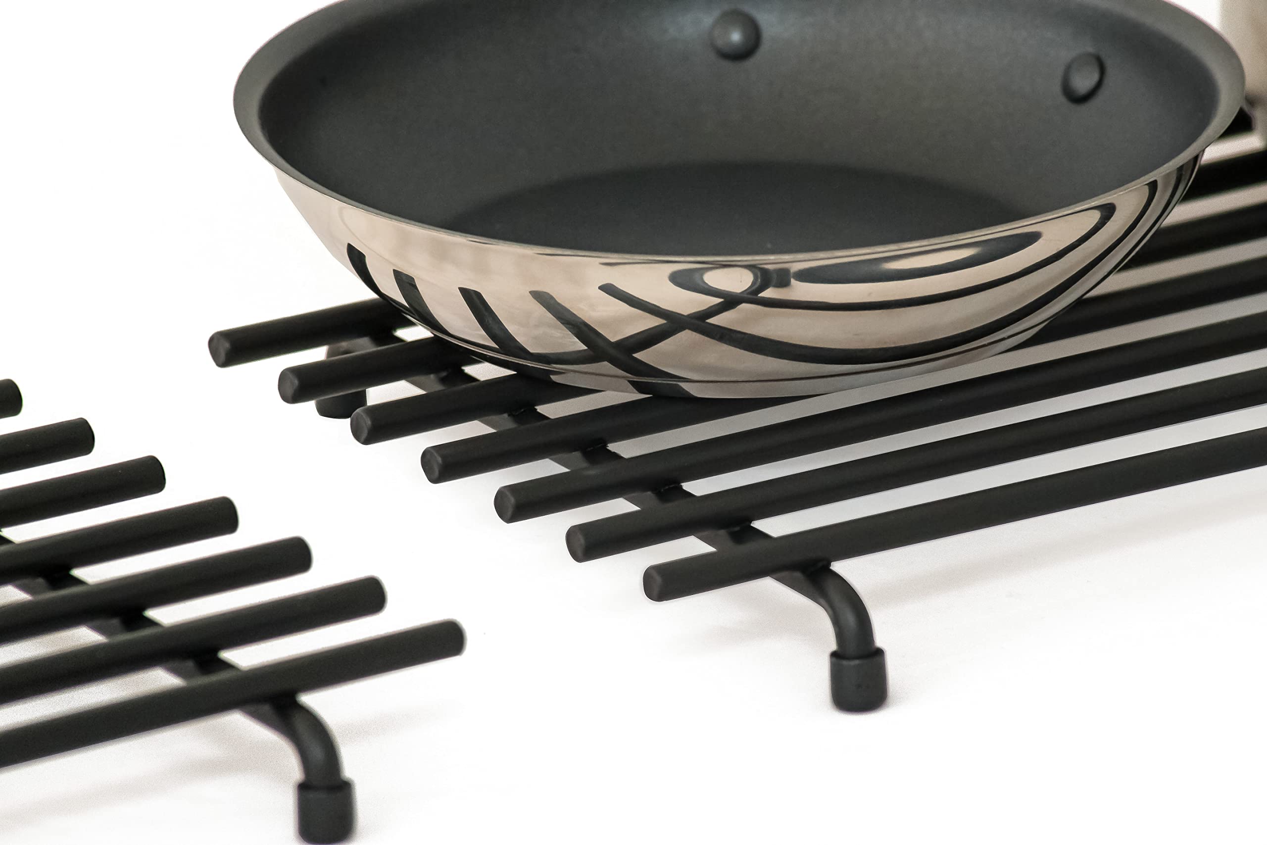 Simplywire Dessous De Plat Résistant à La Chaleur - Grand Noir - Protection Plan De Travail Cuisine