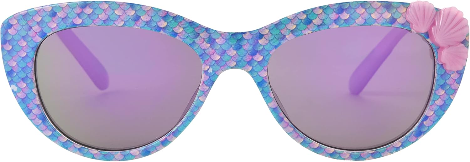 Foster Grant Girls Be Mer*mazing Sunglasses, Purple Irridescent Scale, 46 US