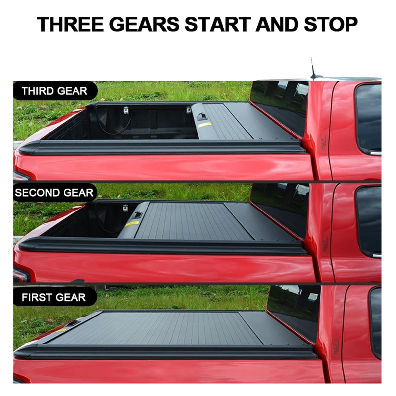 Coffre Cover Couvre-tonneau Rigide à enroulement arrière pour Dodge pour Ram 1500 2000-2025. RéTractable ÉTagèRe ArrièRe(Manual Lock 1)