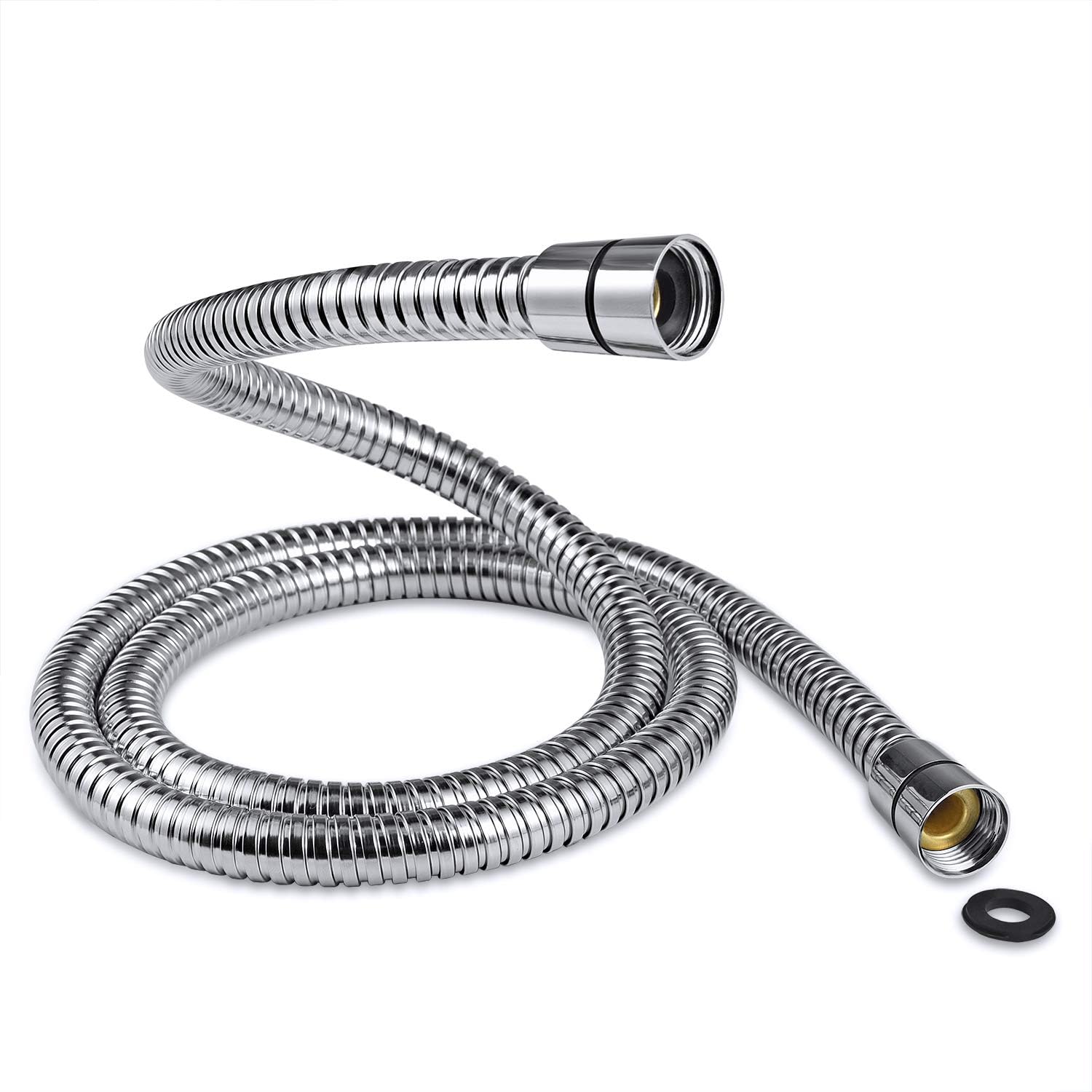 Couradric Shower Hose, 59-inch Stainless Steel Showerhead Hose with G1/2 Universal Brass Connector, Chrome - - 