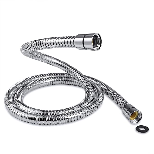 Samodra Shower Hose 1.25m | Flexible Stainless Steel Replacement Shower Hose Pipe with 2 Washers Leakproof & Anti-Kink | Universal Fit