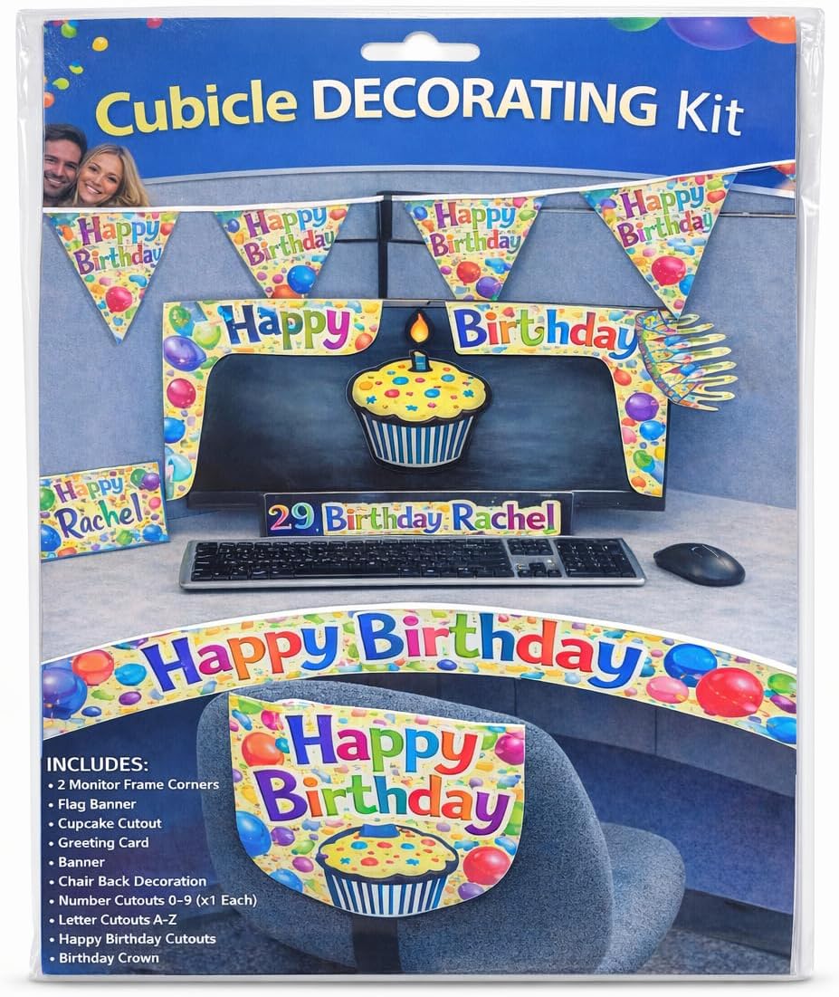 Office Birthday Decorations | Cubicle Decorating Kit | Birthday Parties Decorations | Office Party Celebrations | Birthdays Party Decorating Kits | Feliz Cumpleanos Decoration | Birthdays Signs