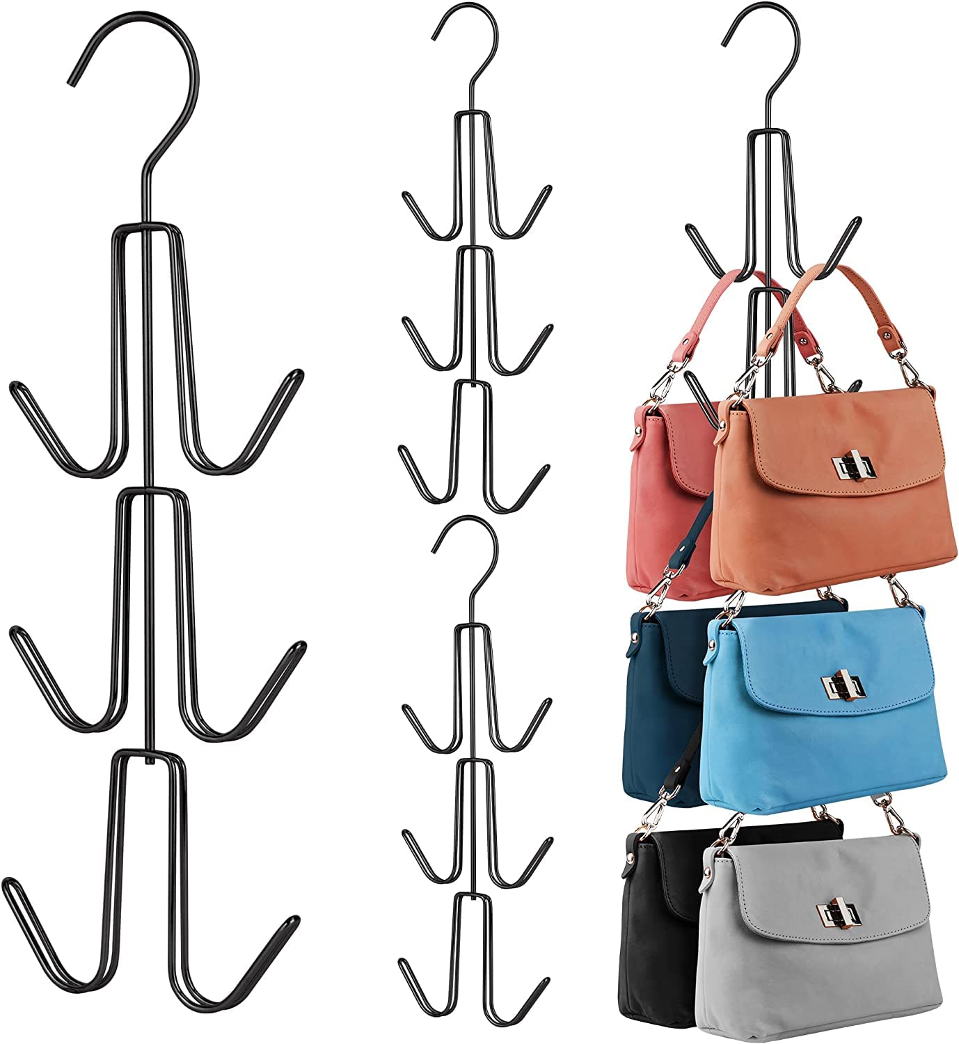 Tisany Purse Hanger Organizer For Closet, Hanging Bag Holder, Metal