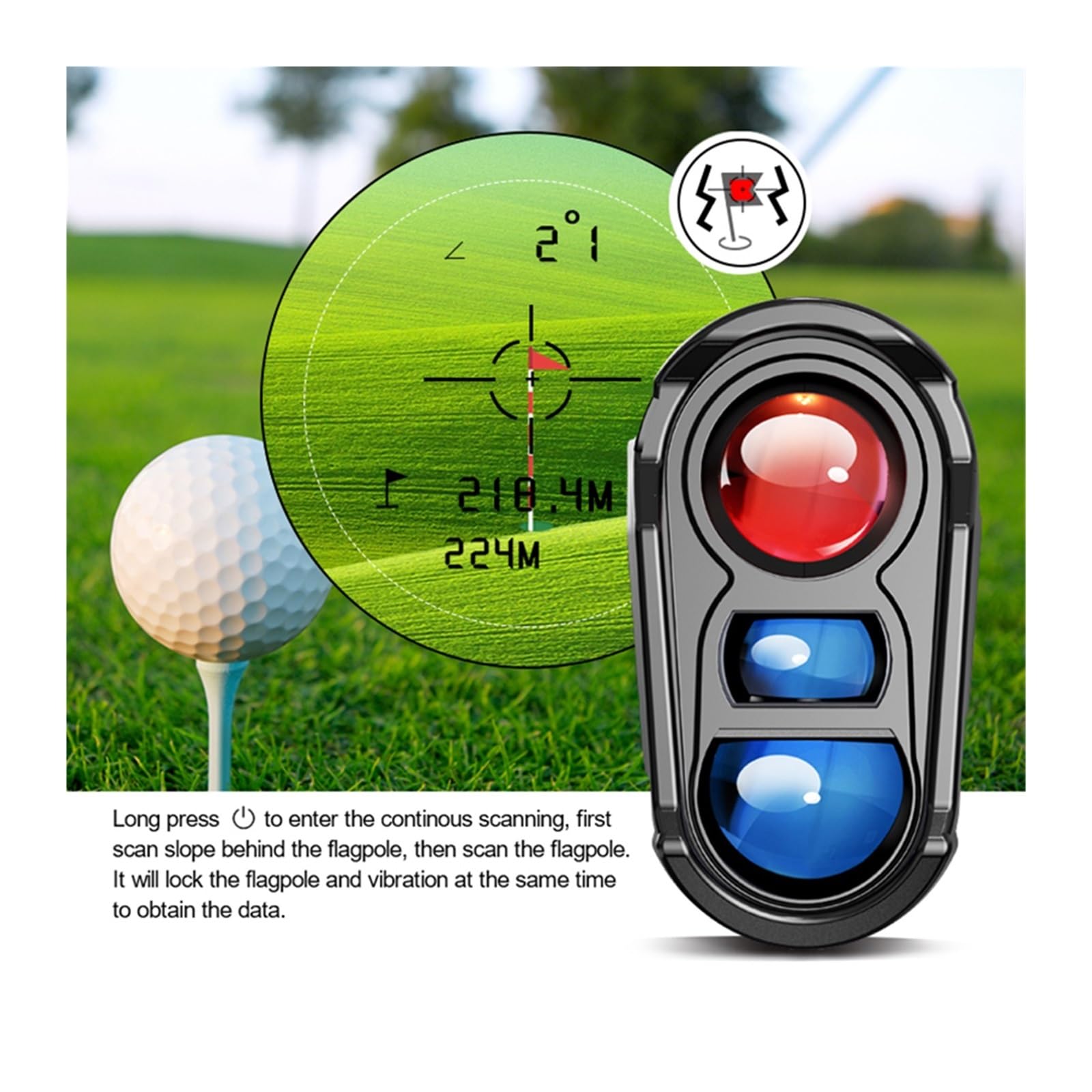 Telémetro óptico Rangerfinder Golf 600M 1000M con compensación de Pendiente ángulo for promociones Caza al Aire Libre Comprobación Distancias Precisa Esfuerzo