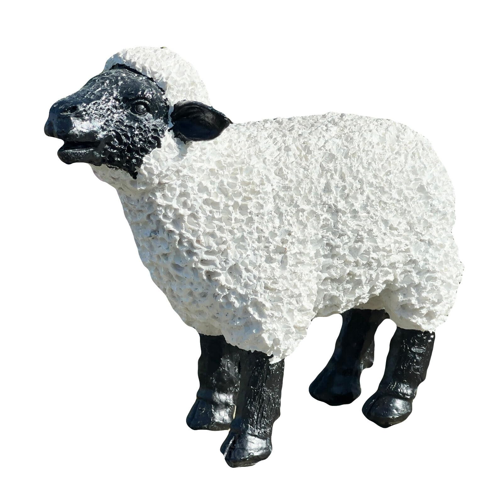 Darthome Garden Grazing Sheep 34cm Ornament B White Resin Farm Animal Outdoor Lawn Sculpture