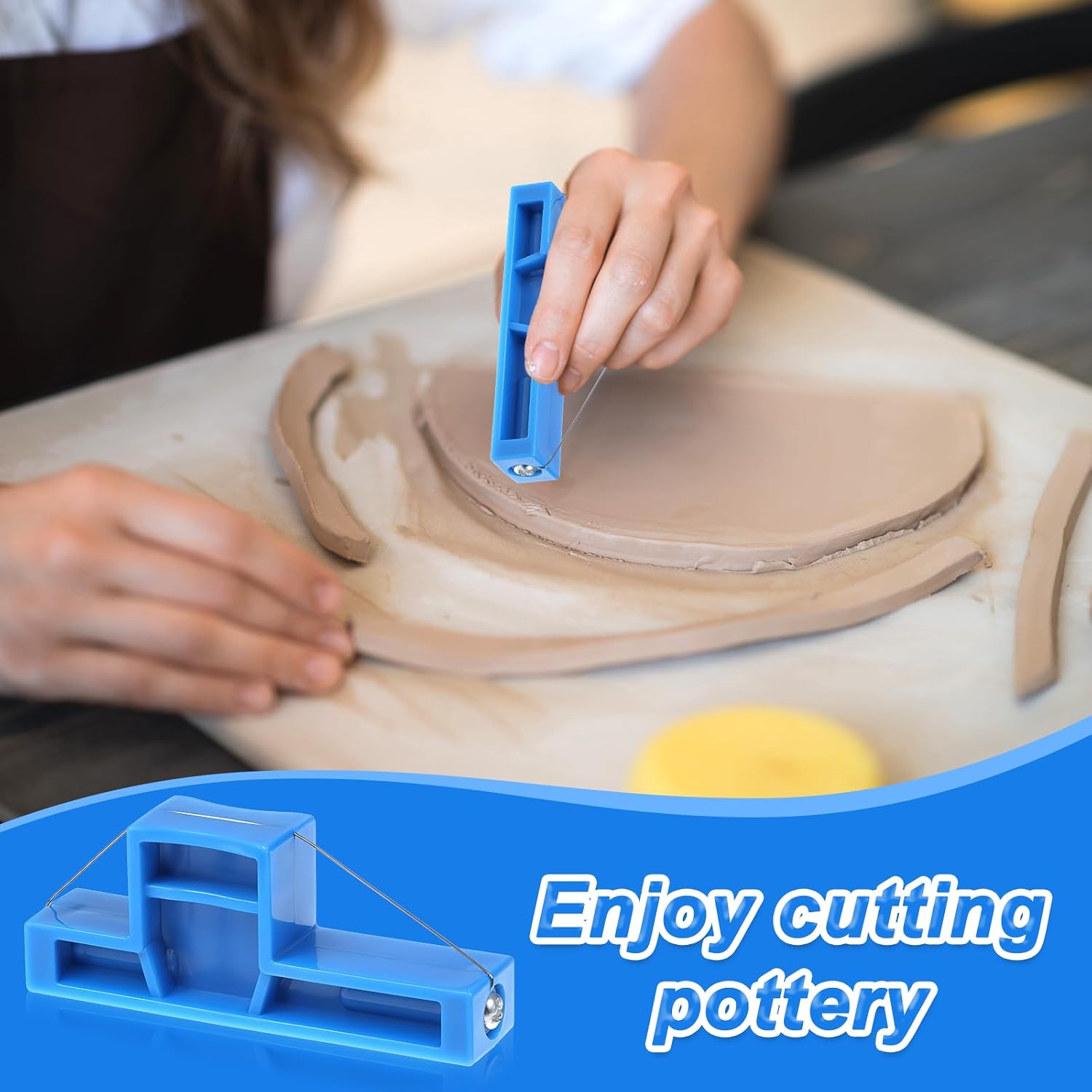 Angle Cutting Clay Tool Steel Wire Bevel Cutter Small Pottery Angle Clay Trimming Tool Plastic Ceramic Wire Small Pottery Cutter for Ceramics Sculpting