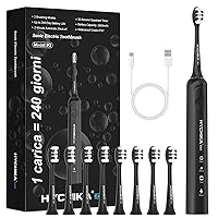 Spazzolino elettrico sonico per adulti, batteria ricaricabile con durata di 240 giorni,2500mAh,spazzolino
