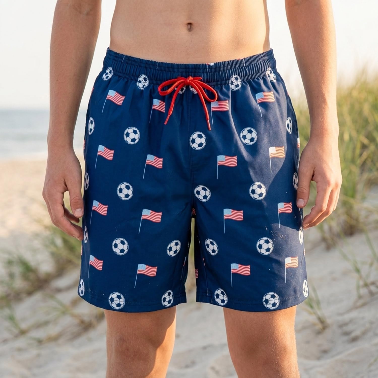 ChalkTalkSPORTS Soccer Swim Trunks | Swim Board Shorts | Youth and Adult Sizes