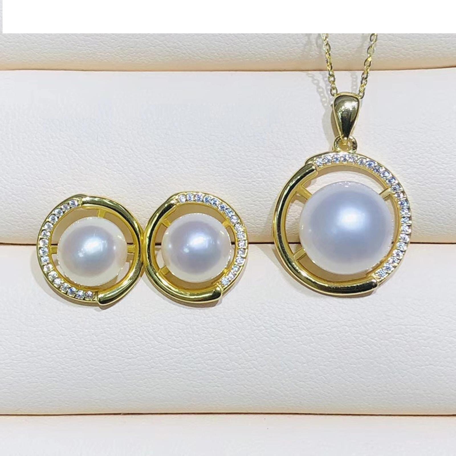 925 Sterling Silber Schmuck Perlensets Feiner Naturperlenschmuck 9-10mm/11-12mm Sets Für Frauen