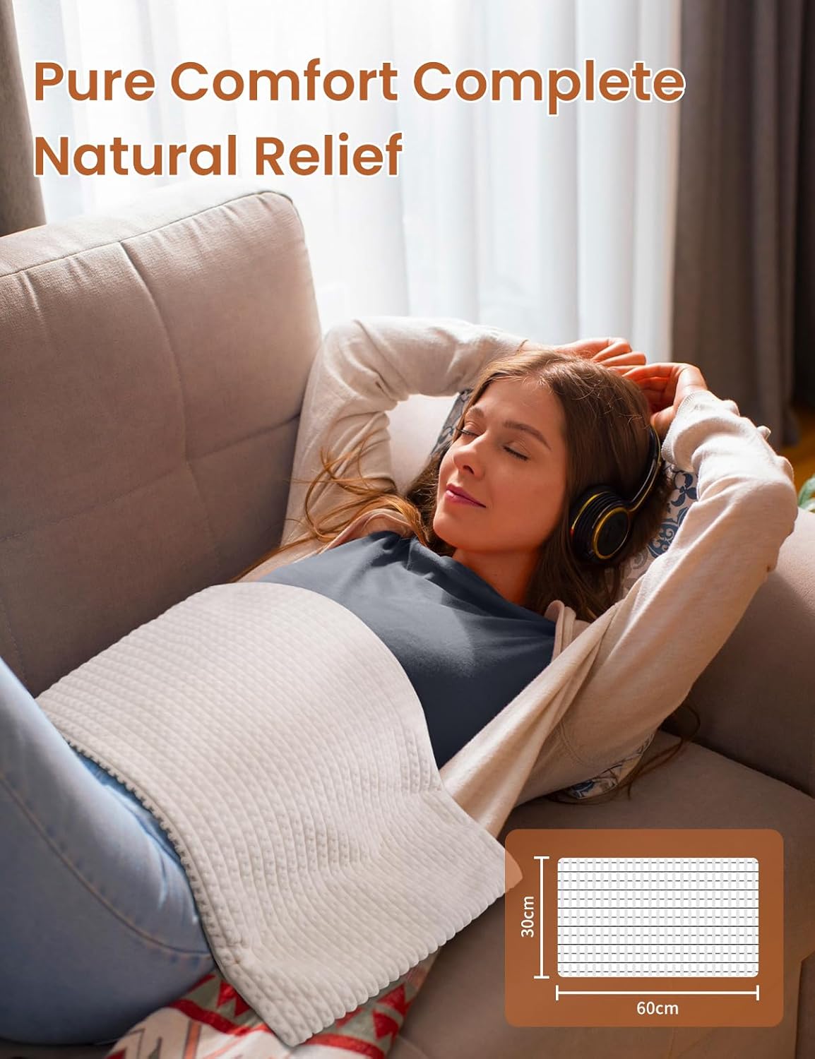 Heating Pad with Removable Cover for Back, Neck, Abdomen, Knees, and Legs to Relieve Muscle Soreness, Machine Washable, Moist Heat or Dry Heat with auto-shutoff, Ideal Birthday Gift.